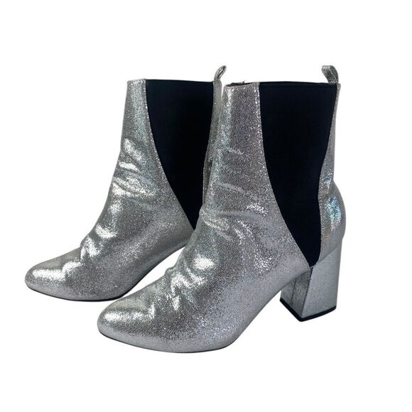 Wild Dive Silver shimmer boots with chuncky heel, Rave, Concert , dance - Picture 1 of 6